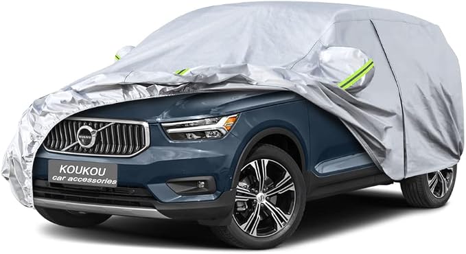 Koukou 6 Layers Car Cover Custom Fit Volvo XC40 from 2018 to 2025, Waterproof All Weather for Automobiles, Sun Rain Dust Snow Protection. (Ships from US Warehouse, Arrive Within 3-7 Days)