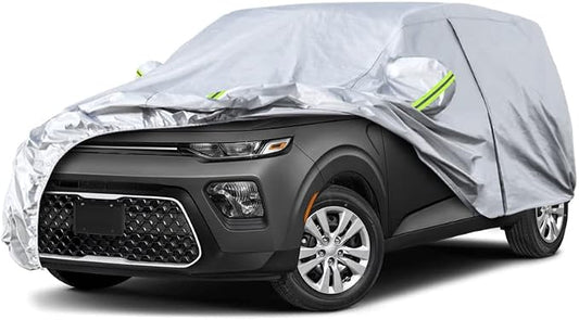 Koukou SUV Car Cover Custom Fit Kia Soul from 2009 to 2025,Waterproof Car Cover All Weather for Automobiles Outdoor Indoor with Zipper Door, Sun Rain Dust Snow Protection.
