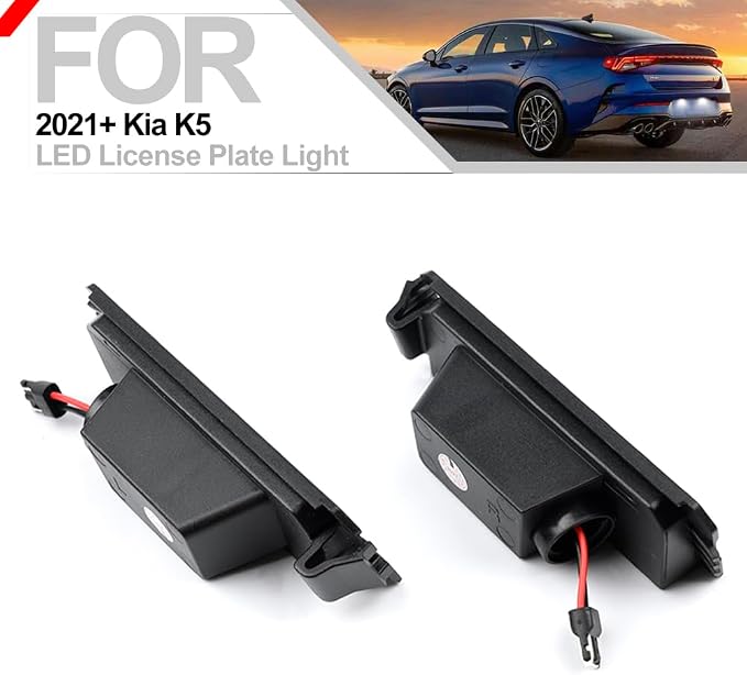 K5 Led License Plate Light for 2017 2018 2019 2020 2021 2022 2023+ Kia K5 Rio Niro Cadenza 6500K Xenon White Error Free Led Rear Tag Number Plate Lamps OEM 92501-F6000