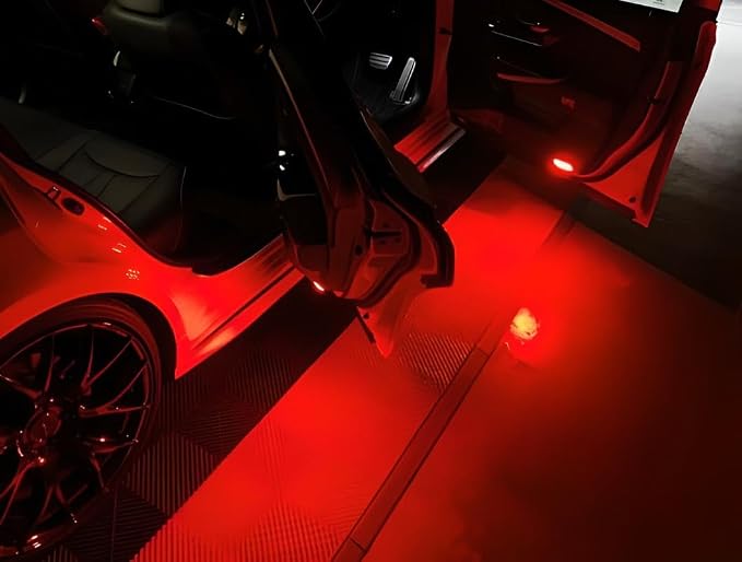 iJDMTOY Full LED Side Door Courtesy Light Assy Compatible With Lexus IS ES GS LS RX GX LX; Compatible With Toyota Avalon Sienna Venza Camry Prius 4Runner, Powered by 18-SMD Red LED