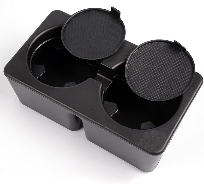 PIT66 Dual Cup Holder Inserts 2pcs Compatible with Chevy Silverado Avalanche Suburban Sierra Yukon Escalade 2007 2008 2009 2010 2011 2012 2013 2014 Drink Holder 19154712 Black