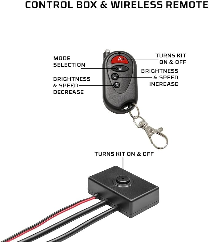 LEDGlow 4pc Red Slimline LED Car Flexible Underglow Lighting Kit | Neon Accent Lights Include Flex Underbody Tubes, Solid Color Illumination, 4 Modes, Control Box & Remote