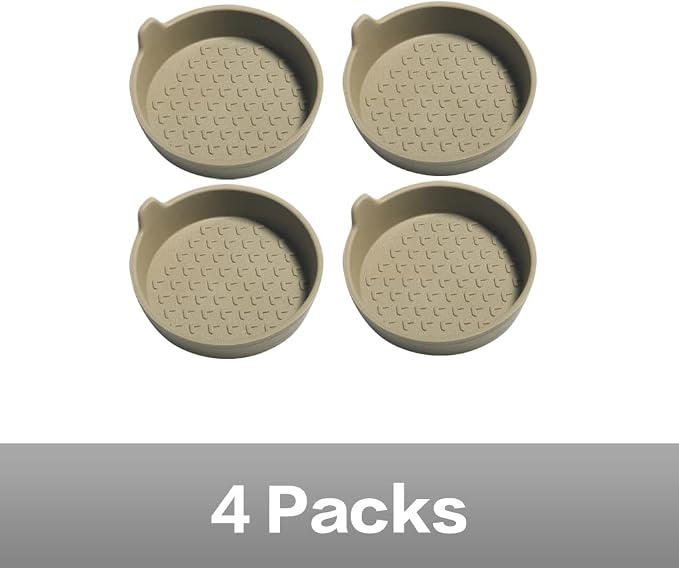 4 Packs Silicone Car Cup Holder Coasters,Car Coasters for Cup Holders,Universal Removabl Vehicle Cup Holder Coasters for Most Cars, Trucks, RVs (Beige)