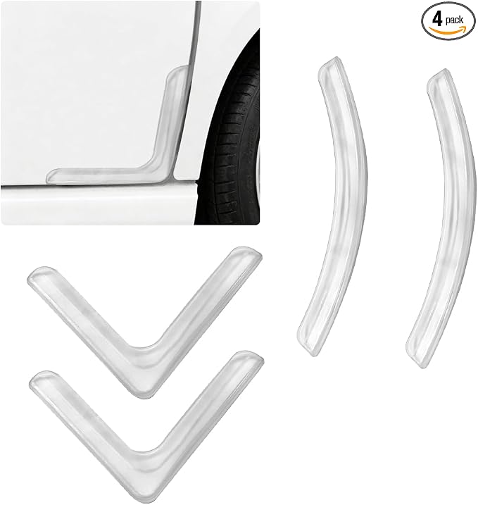 Craedli 4PCS Car Door Corner Edge Guards, Anti-Collision Auto Side Door Edge Trim Sticker, Universal Self-Adhesive Anti-Rub Vehicle Exterior Protector Decoration for SUV Pickup Truck (Clear)