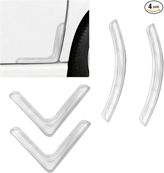 Craedli 4PCS Car Door Corner Edge Guards, Anti-Collision Auto Side Door Edge Trim Sticker, Universal Self-Adhesive Anti-Rub Vehicle Exterior Protector Decoration for SUV Pickup Truck (Clear)