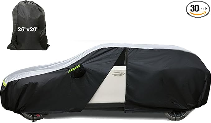 SUV car Cover All Weather Waterproof Murano, Subaru Outback/Solterra，Cadillac XT5/SRX, Buick Envision and Other Models -Outdoor Sunshade Protection with Zipper (Length 188 to 195 inch)