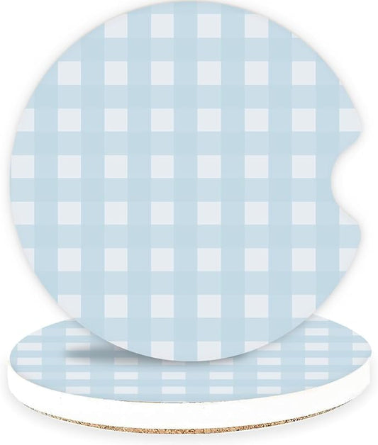 Ceramic Car Coasters – Absorbent Car Cup Holder Coaster Set for Women, Cute Aesthetic Car Accessories for Girls, 2 Pack (Cobalt Blue)