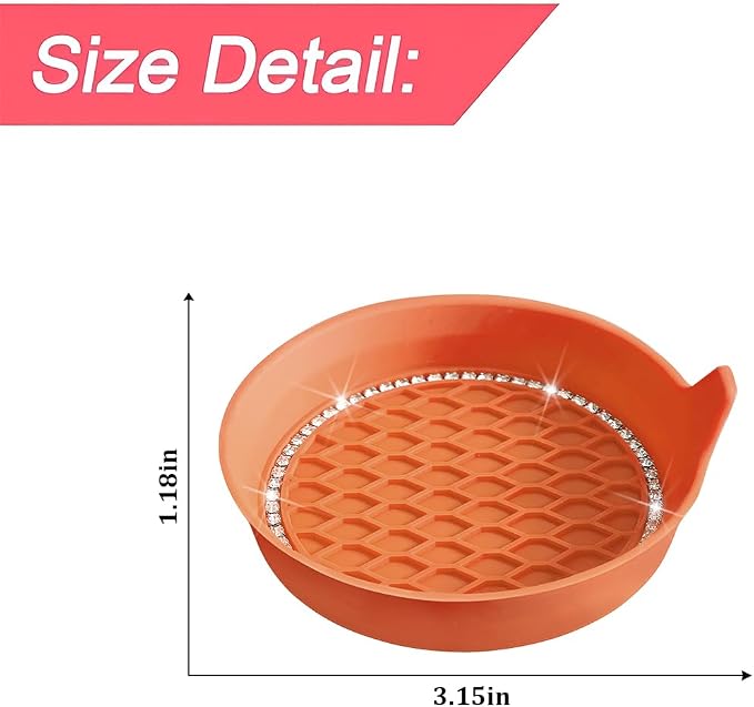 4PCS Bling Car Cup Holder Coaster, Crystal Rhinestone Insert Dustproof Non-Slip Drink Cup Mat, Diamond Shockproof Auto Interior Water Bottle Pad Cushion Coaster, Universal Fit (Orange Red)