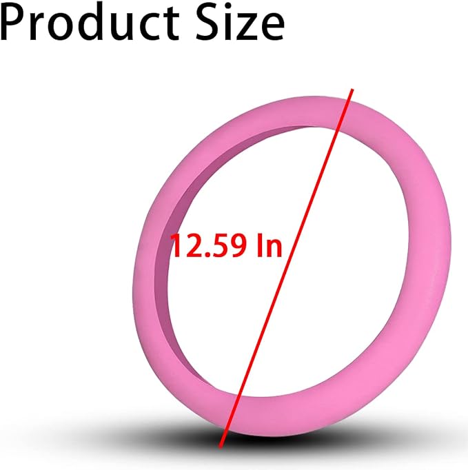 AICEL Car Silicone Steering Wheel Cover, Soft Anti-Slip Auto Steering Wheel Protector Fit 14 Inch, Universal Vehicle Interior Accessories for Cars, SUVs, Trucks, and Vans (Pink)