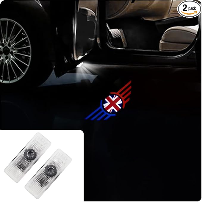 2 pcs LED Car Door Logo Lights Courtesy Projector Laser Puddle lamp Ghost Shadow Light Accessories Compatible with r55/r56/r57/r58/r59/r60/r51/f54/f56/f55/f60 (10)