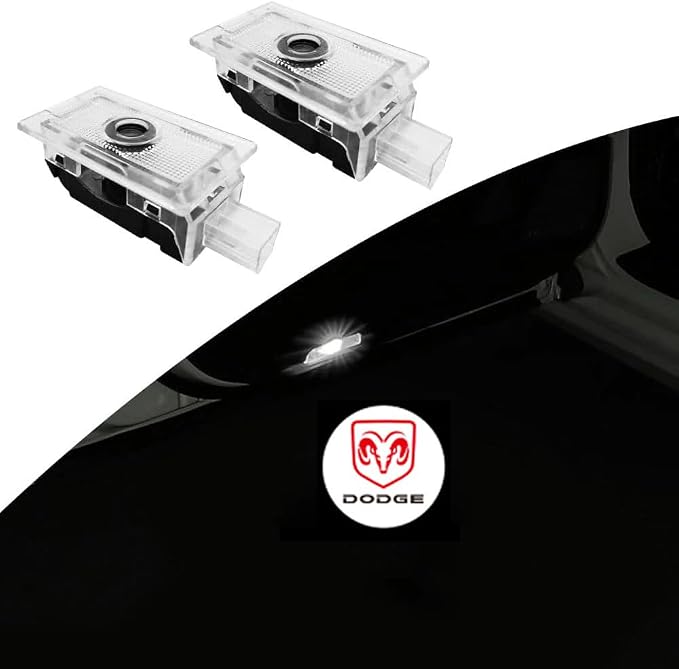 Car LED Logo Projector Puddle Door Lights for Dodge Charger 2006-2023, 2008-2015 Challenger Accessories, No Fade 4K-HD Welcome Lights, 2 Pack
