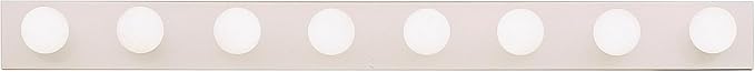 Kichler 8-Light Linear Bathroom Vanity Light Fixture, 48" Chrome Bath Bar for Mirror Lighting with 60W Medium Base Bulbs, Modern Transitional Style (48" W x 4.25" H x 2" D), 626CH