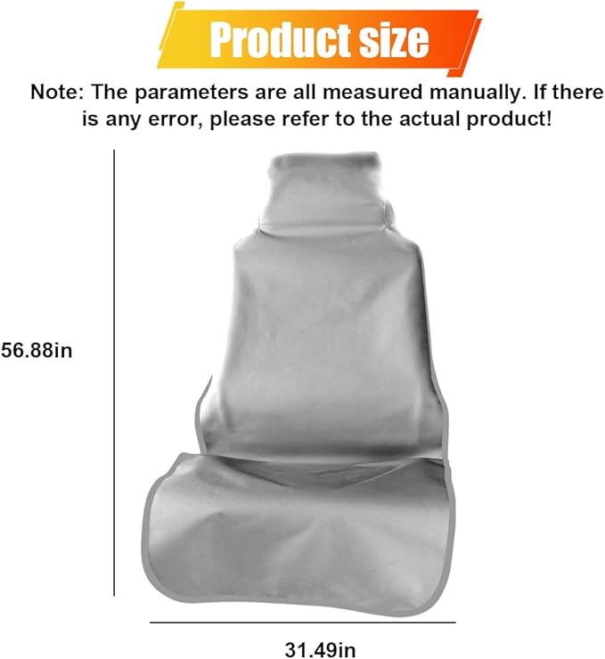 ZIMISI Waterproof Car Seat Cover, Dustproof Sweatproof Car Seat Protector, Washable Bucket Front Seat Covers, Universal Automotive Interior Accessories for Cars, SUVs, Trucks (Grey)