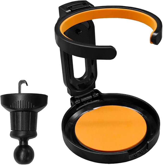 Car Air Vent Cup Holder Auto Ashtray Holder, Adjustable Drink Holder Extender for Horizontal Vents, Universal Tool-Free A/C Vent Mount for Various Coffee, Water, Juice Cups in Car, Truck, SUV(Orange)