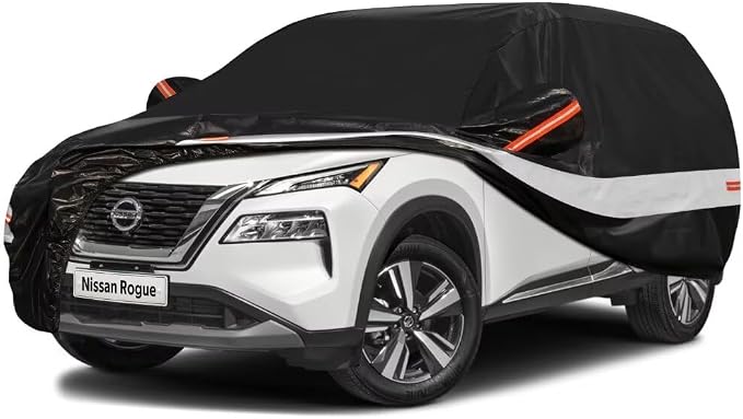 10 Layers SUV Car Cover Custom Fit for Nissan Rogue (2007-2024) Waterproof All Weather for Automobiles, Outdoor Full Cover Sun UV Rain Protection.Black