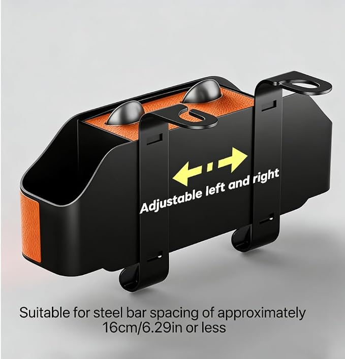 2 Pack 4-in-1 Car Backseat Organizer, PU Leather Headrest Storage Box with Tissue Holder, Dual Cup Holders, Phone Stand & Hooks, Universal Fit for Most Cars, Road Trip Essentials (Orange)