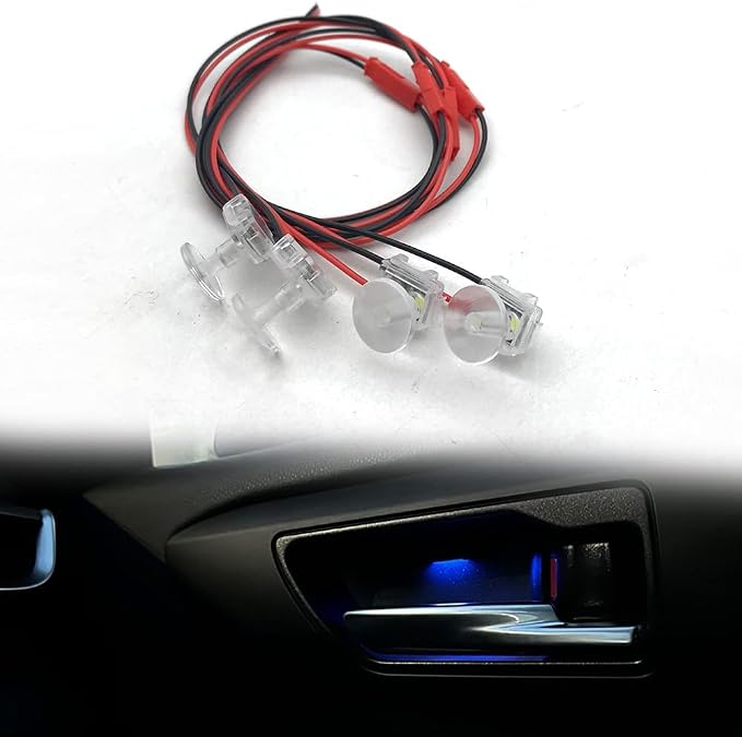 4pcs Blue Car Door Bowl Light Inner Handle Mood Lighting Decorative Interior Lamp LED Lighting Around Doors Suitable for Taxis, Cars and Ships at Night