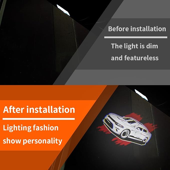 2 PCS Non-Fading LED Door Logo Lights Projector Compatible for Charger 2010-present HD Ghost Shadow Light Puddle Lights Courtesy Step Lamps Kit Car Accessories (Whole car, Charger)