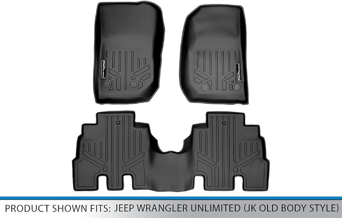 MAXLINER Floor Mats 1st and 2nd Row Liner Set for 2014-2014 Jeep Wrangler