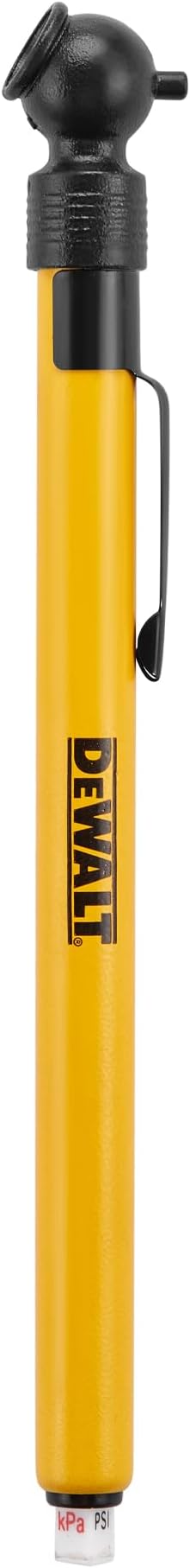DEWALT Pencil Tire Pressure Gauge with Tread Depth Gauge, 10-70 PSI, Compact Size with Metal Clip, Durable Design for Accurate Measurement, Automotive Tool for Cars and Motorcycles
