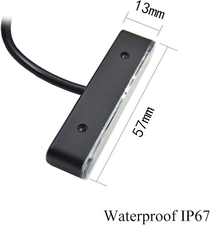 Waterproof Plate Light with 6 Red LED, License Plate Light Backup Light Tail Brake Light for Motorcycle Bike ATV Car RV SUV