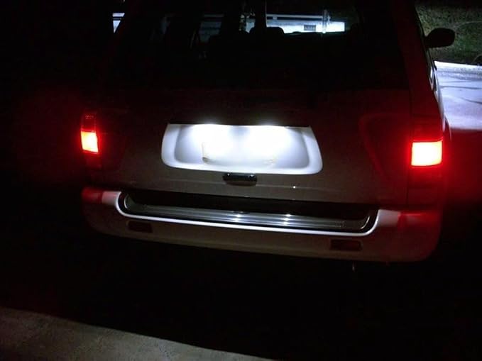 iJDMTOY OEM-Fit 3W Full LED License Plate Light Kit Compatible With Nissan Altima Maxima Murano Rogue/X-Trail T32, Infiniti EX35 FX35 QX50 QX70, Powered by 18-SMD Xenon White LED