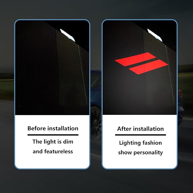 2PCS Non-Fading LED Door Logo Lights Car Accessories HD Welcome lamp Compatible for Challenger 2015-Present Projector Ghost Shadow Puddle Courtesy Step Lights (red Stripe)