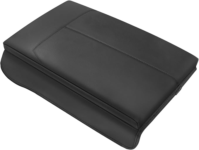 Muslogy Center Console Armrest Cover Fit for Ford F150 2015-2020 & F250 F350 F450 2017-2022 & Expedition 2018-2024 Accessories, Armrest Pad Console Lid Cushion Vegan Leather 1-Inch Thick(Bucket Seat)