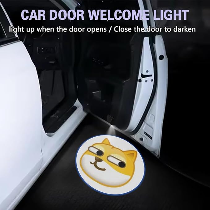 Zufoty 2PCS Car Door Light Projector, Wireless LED Car Door Paste Welcome Courtesy Light, LED Courtesy Ghost Shadow Welcome Lamp, Universal Car Accessories Fits Most Car SUV Truck