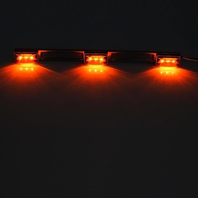 Partsam Amber 12V LED Tow Truck Light Bars, LED Identification Bar Lights Marker Lights, 14.17" Amber ID Bar Marker Lights, Truck Trailer Identification Light Bar for Trailers Over 80" Wide