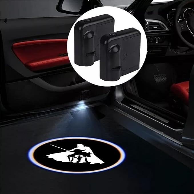 2pcs 3D Magnetic Car Door Step LED Welcome Logo Shadow Ghost Light Projector Lamp fits All Car Models (Characters) by DmStore