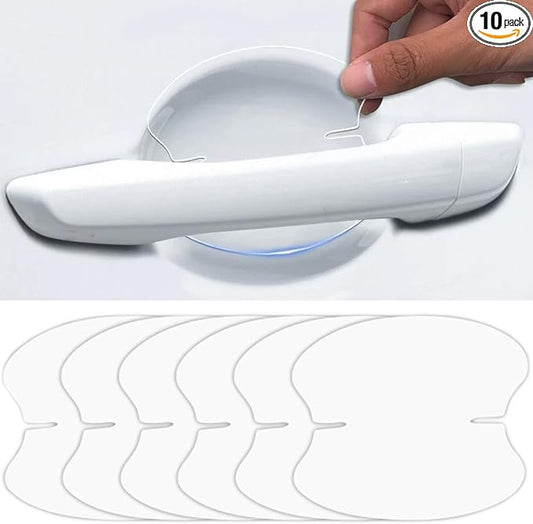 10pcs Clear Car Door Handle Scratch Potector TPU Car Door Sticker Universal Protective Films for Vehicles (Clear)