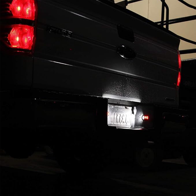 Gempro License Plate Light Assembly LED Tag Lamp Replacement for Ford F150 F250 F350 F450 F550 Super Duty Bronco Excursion Ranger Expedition Explorer Lincoln Pickup Rear Plate Lights, 2PCS