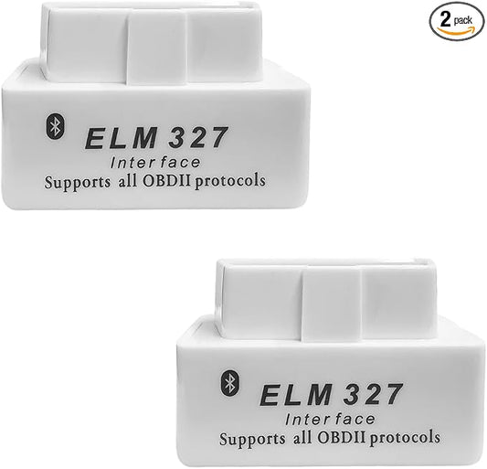 KVAEY 2 PCS OBDII Car Auto Diagnostic Scanner, ELM327 Automotive Bluetooth Scan Tool and Code Reader, Professional Car Bluetooth Engine Fault Code Reader, Universal Car Accessories (White)