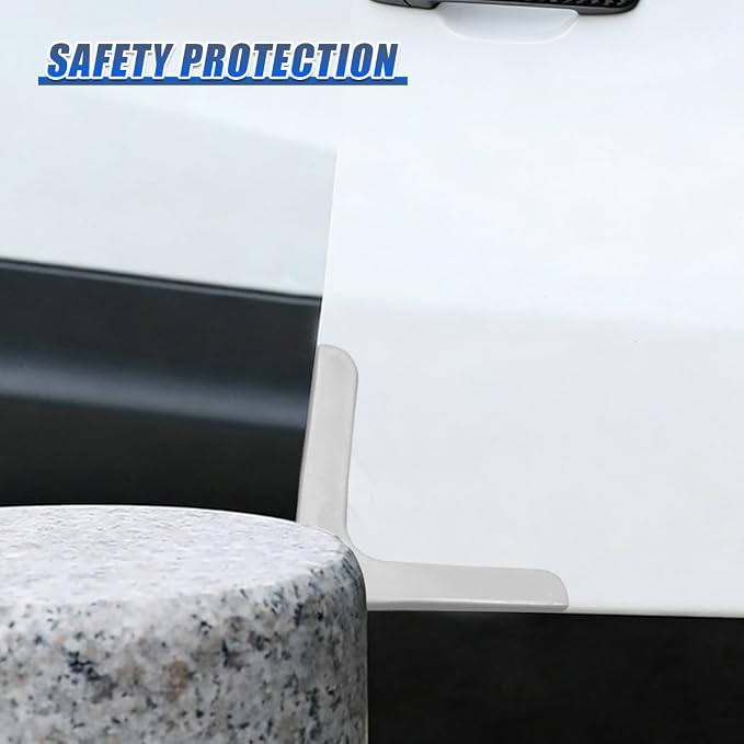 Craedli 4PCS Car Door Corner Edge Guards, Anti-Collision Auto Side Door Edge Trim Sticker, Universal Self-Adhesive Anti-Rub Vehicle Exterior Protector Decoration for SUV Pickup Truck (White)