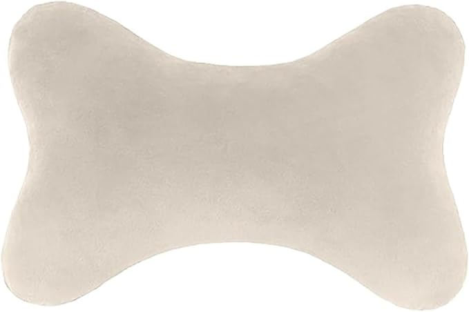 Car Headrest Pillow, Soft & Comfortable Memory Foam Car Neck Pillow for Driving Fatigue Relieve, Universal Cars Head Rest Pillows with Adjustable Strap, Car Interlor Accessorles (Beige)