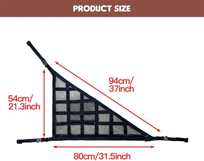 Car Ceiling Cargo Net for Buick Envision Plus 2021-2026 Car Roof Storage Mesh Bag Adjustable Roof Storage Organizer Double-Layer Mesh Pocket Accessories