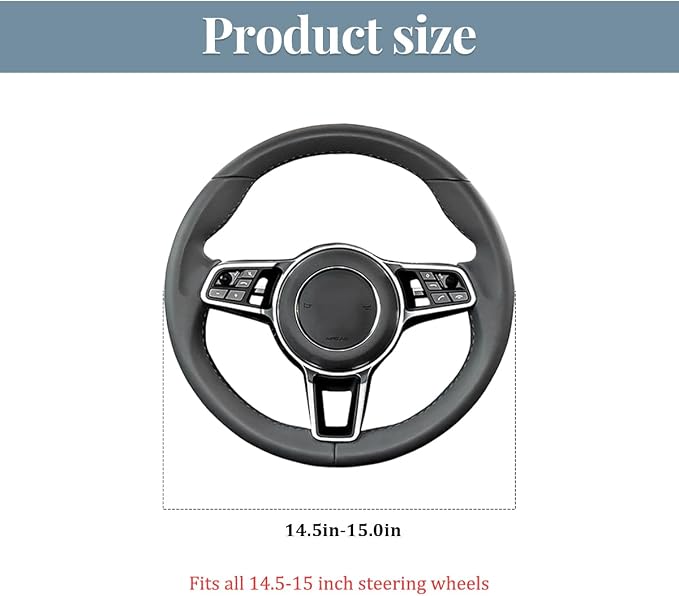 Car Steering Wheel Cover, Breathable Comfort Grip Vehicle Steering Wheel Wrap with Inner Ring, Automotive Interior Protective Accessories, Universal Fit (Pink)