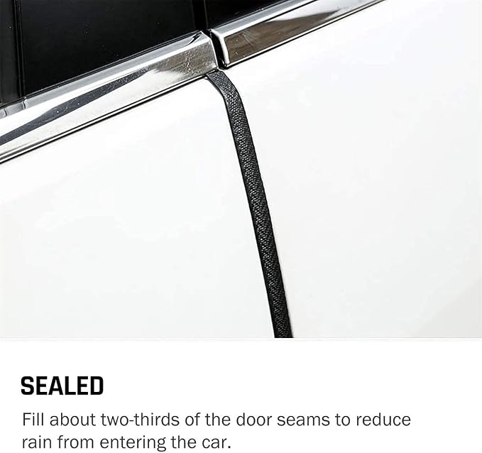 Universal Car Door Guards 33Ft(10M), Rubber U Shape Edge Trim Protection Strip, Black No-Glue Design Fits Most Vehicles