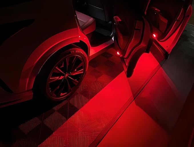 iJDMTOY Full LED Side Door Courtesy Light Assy Compatible With Lexus IS ES GS LS RX GX LX; Compatible With Toyota Avalon Sienna Venza Camry Prius 4Runner, Powered by 18-SMD Red LED