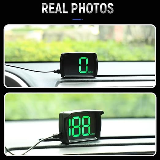 VJOYCAR New Speedometer HUD GPS Digital Speed Meter MPH Speedo Head Up Display for Cars Trucks, USB Cable Plug & Play (G20-Only Green)