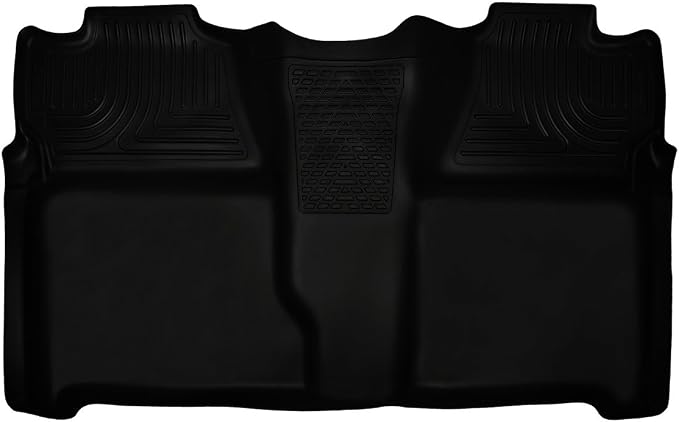 Husky Liners Weatherbeater Floor Mats | Fits 2007-2013 Chevrolet Silverado & GMC Sierra 1500 Crew CAB ONLY; 07-14 Silverado & Sierra 2500/3500 Crew CAB (Full Coverage) | 2nd Row, 1-pc Black - 19201