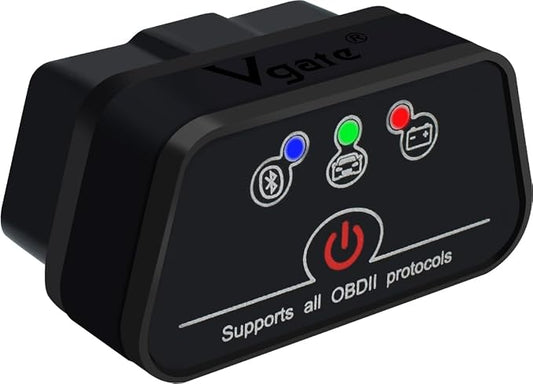 iCar2 OBD2 Bluetooth Adapter Diagnostic Scanner for iOS & Android : Auto-Connect Clear Error Code Live Data Reset Diagnostic Tool (Black)