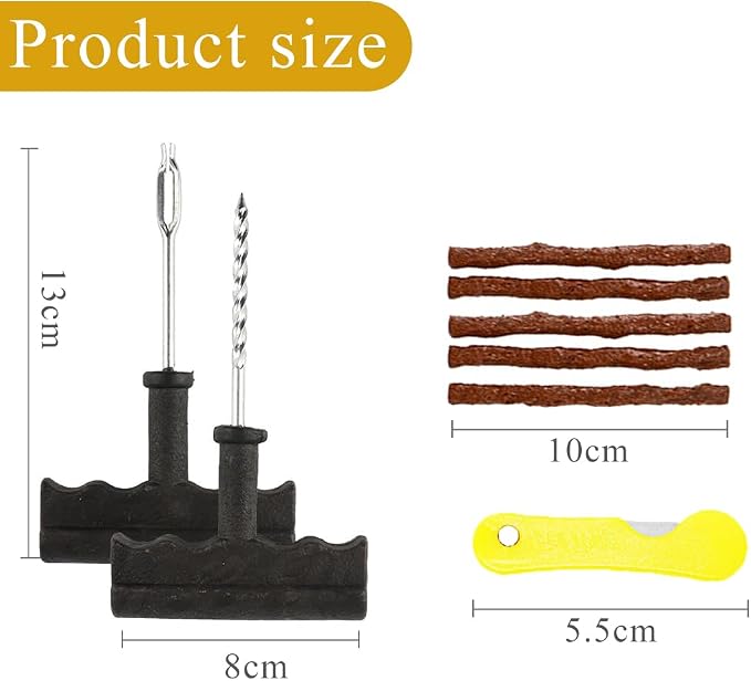 Tire Repair Kits, Car Tire Repair Kits, Tire Repair Strips, for Tubeless Tires, for Motorcycles, Trucks, Cars, Tractors, ATVs, Jeeps, ETC