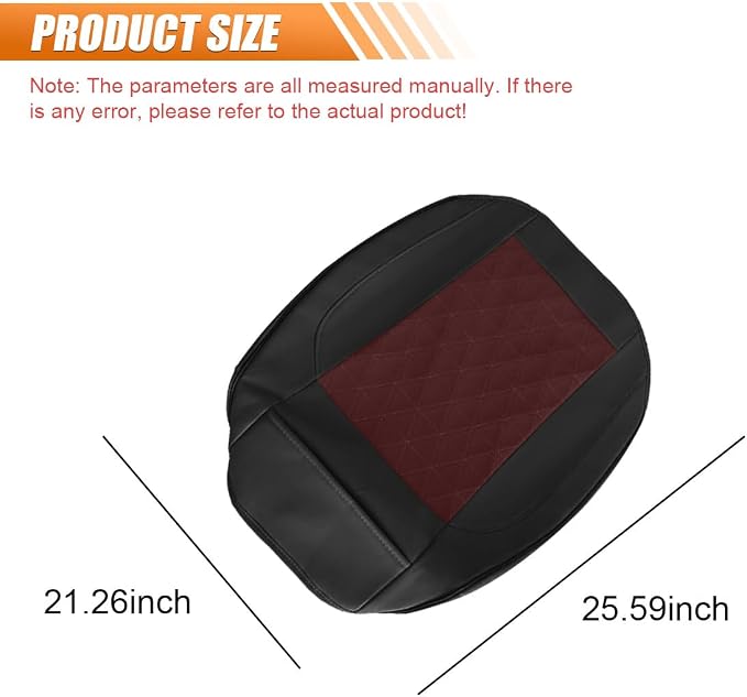 Luxury Faux Leather Car Seat Cover, Car Seats Cushion,Black&Red | Anti-Slip Waterproof Universal Front Bottom Seat Protector with Storage Pocket for Sedans, SUVs, Trucks, Triangular Pattern