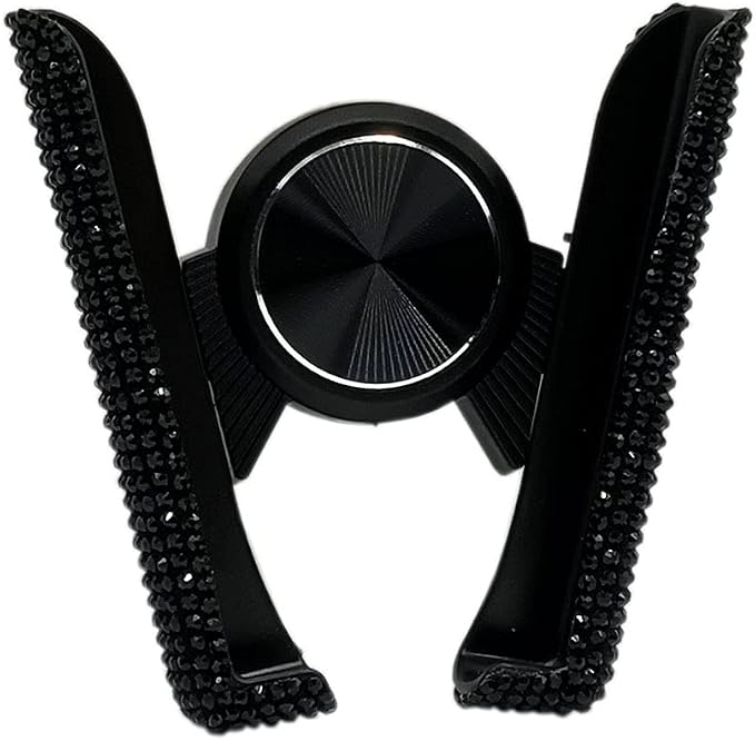SUNCARACCL Bling Car Phone Holder, 360 Degrees Adjustable Crystal Auto Car Mount Phone Holder for Dashboard,Windshield and Air Vent (Black)