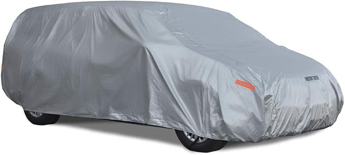 Motor Trend OV-642 TrueShield Waterproof SUV & Van Cover - Heavy Duty Outdoor Fleece-Lined Sonic Coating - Ultimate 6 Layer Protection - Cover Lock Included (XL - max Length 210")