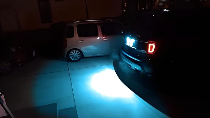 iJDMTOY Ice Blue Full LED License Plate Light Kit Compatible With Ford C-Max Edge Transit Connect Ecosport Ranger, Jaguar XF XJ, 18-SMD Aqua LED & Can-bus Error Free