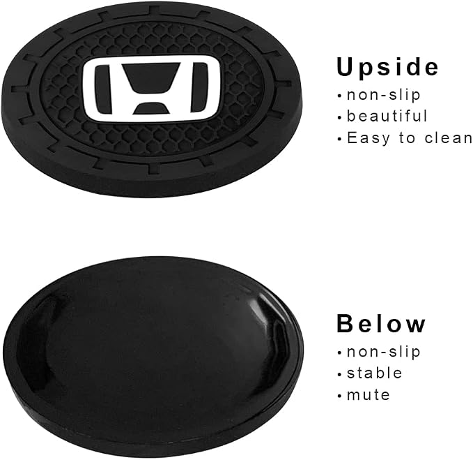 Car Cup Holder Coaster for Honda Accord Civic Fit CRV Pilot EX CR-V EX-L | Silicone, 2.76 Inch, 2 Pieces