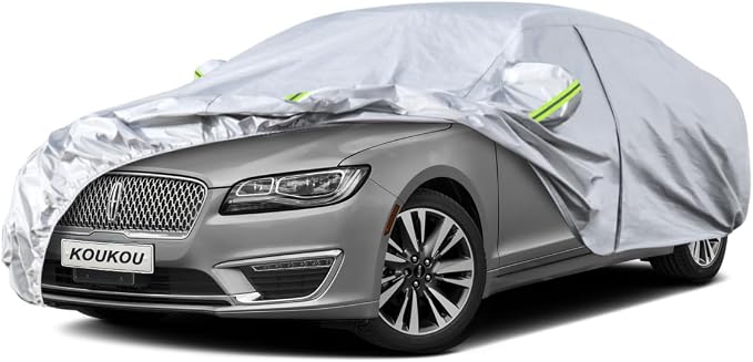Koukou 6 Layers Car Cover Custom Fit Lincoln MKZ from 2006 to 2025, Waterproof All Weather for Automobiles, Sun Rain Dust Snow Protection.